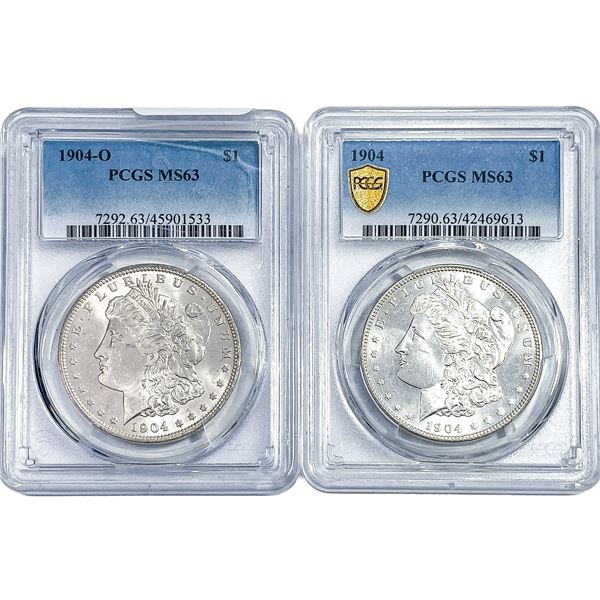 [2] 1904-O,1904 Morgan Silver Dollar PCGS MS63