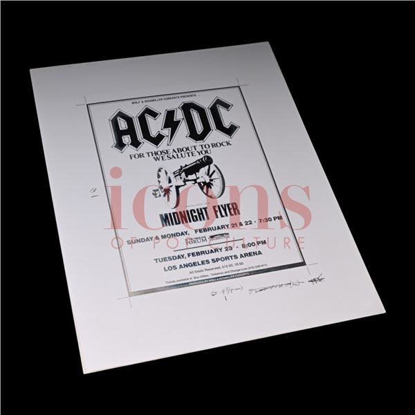 AC/DC - For Those About to Rock 1982 Concert Flyer File Copy
