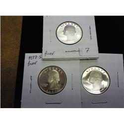 1976-S, 77-S And 79-S Washington Quarters (Proof)