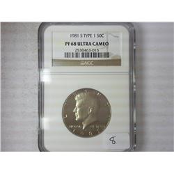 1981-S Type One Kennedy Half NGC PF68 Ultra Cameo