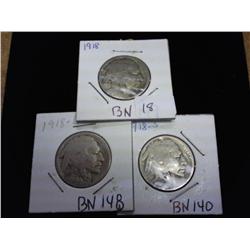 1918-P/D/S Buffalo Nickels