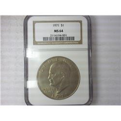 1971 Ike Dollar NGC MS64