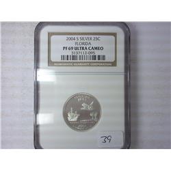 2004-S Silver Florida Quarter NGC PF69 Ultra Cameo