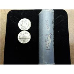 Roll Of 39-1957-D Jefferson Nickels (UNC)