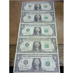 5-$1 FRN Star Notes 1963,63-A,01,03 &03-A