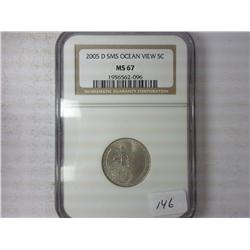 2005-D SMS Ocean View Nickel NGC MS67