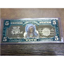 Copy US Five Dollar Silver Certificate (Gold Foil)