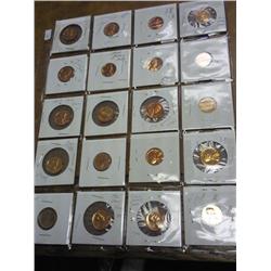 Sheet Of 20 Lincoln Cents (Proof's) 1955-1964