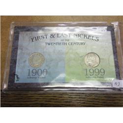 1st And Last Nickels Of The 20th Century As Shown