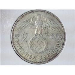 1939-J German Two Reichsmark .1607 Silver