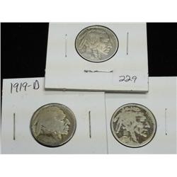 1919-P/D/S Buffalo Nickels