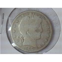 1907-D Barber Half Dollar