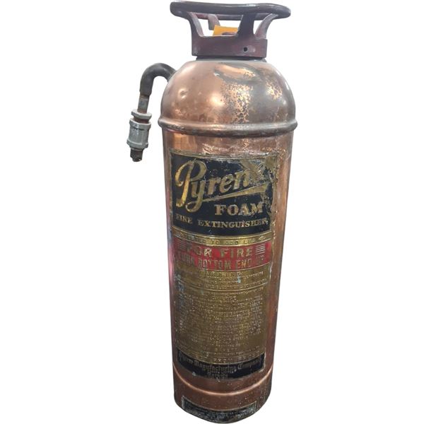 Beautiful vintage brass fire extinguisher 24" very ornate