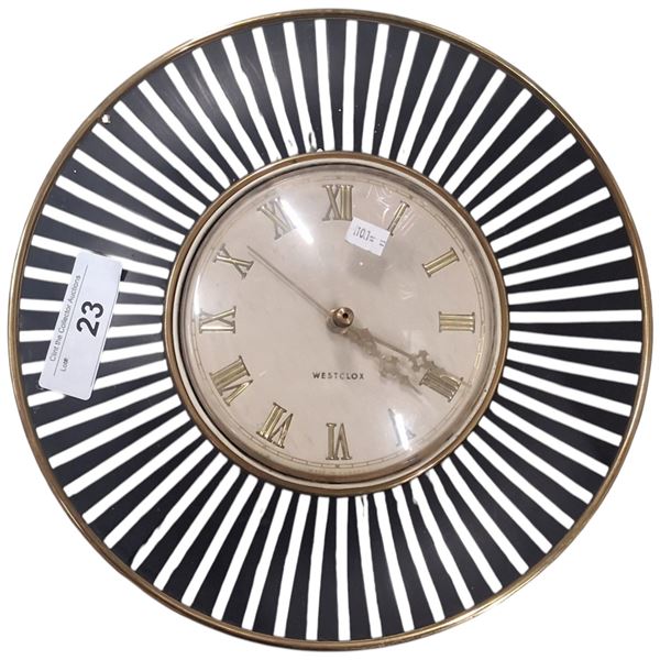 Vintage MCM Westclox clock 12" tested works!