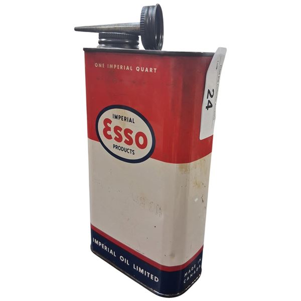 Excellent condition Esso quart tin with spout