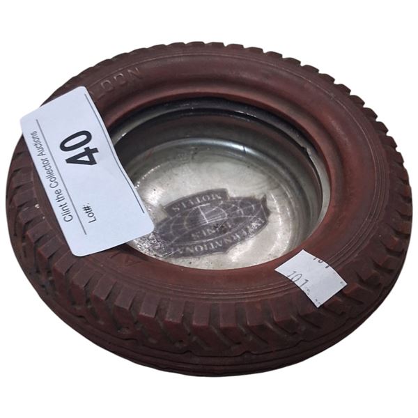 Very rare Dune's Motels red rubber tire ashtray 5" dia