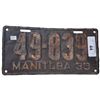 Image 1 : 1933 Manitoba license plate