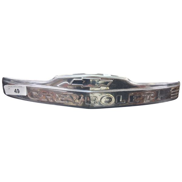 Vintage chrome Chevrolet hood emblem 18"