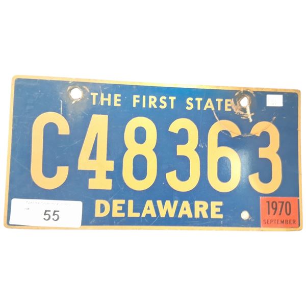 1970 Delaware "The First State" license plate