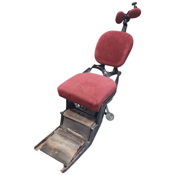Antique dentist/barber chair, seems to function 50" tall, very heavy
