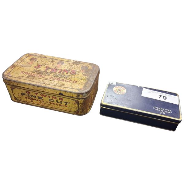 3 Twins tobacco tin & Players tobacco tin