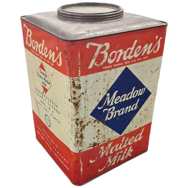 Vintage Borden's Dairy 25 lb tin made in USA