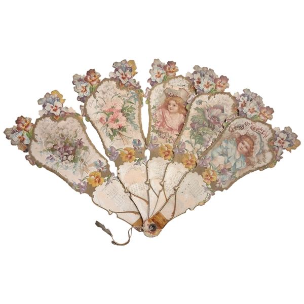 Antique 1901 calendar fan