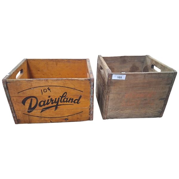 2 Richmond Dairy wooden crates