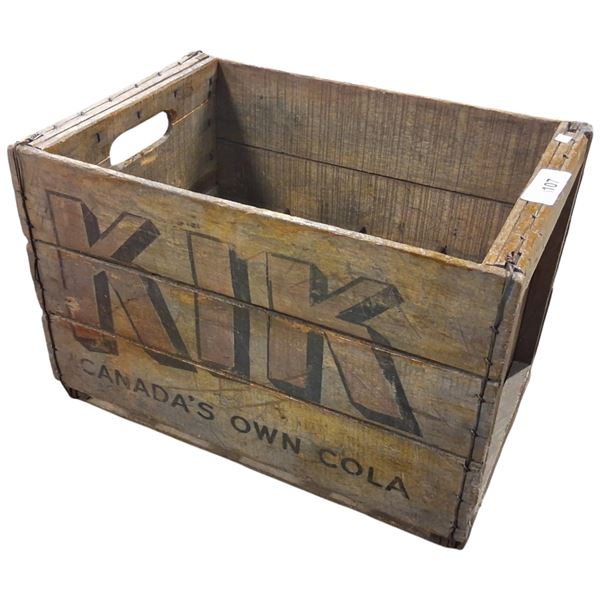 Vintage wooden Kick Cola crate. Very hard to find any condition