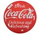 Image 1 : Mint condition Coca-Cola button sign 14" dia