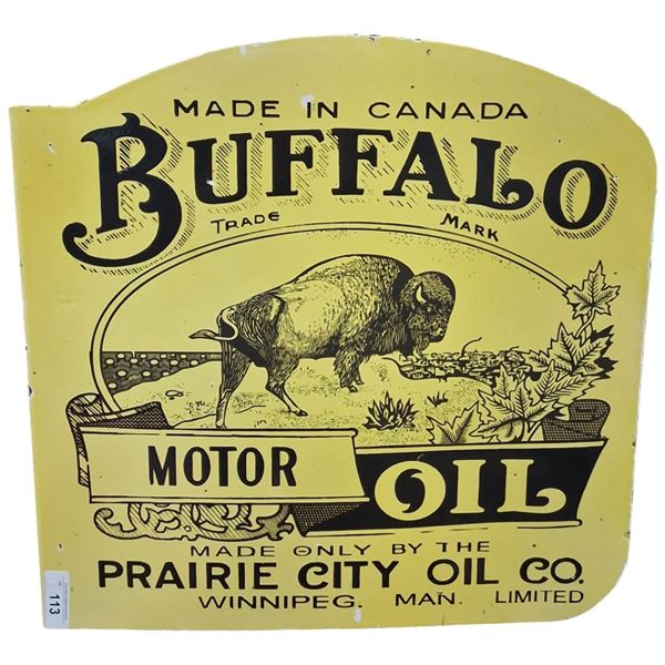 Large Buffalo porcelain flange sign, high quality reproduction, 24"x24"