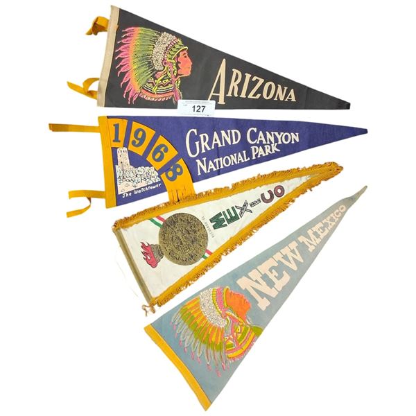 3 vintage pennants