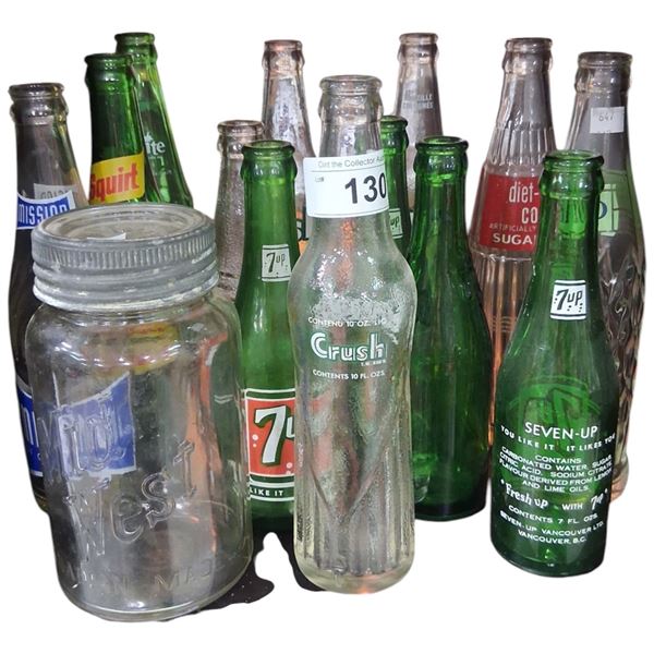 Approx 15 vintage soda bottles
