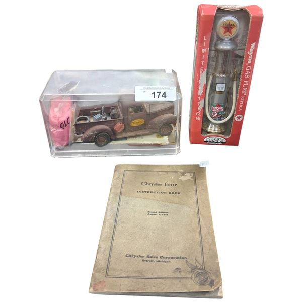 Automotive lot inc NIB Texaco mini gas pump etc
