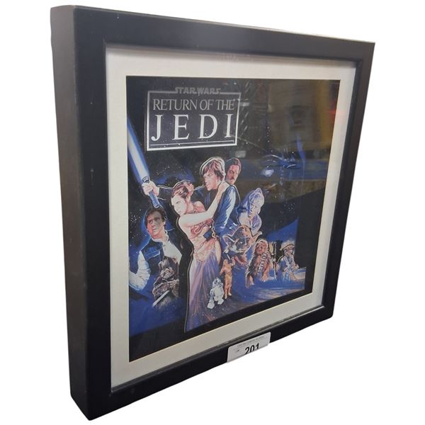Framed 3D Star Wars Return Of The Jedi picture 14"x14"