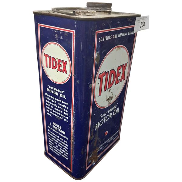 Vintage 1 gallon Tidex motor oil tin