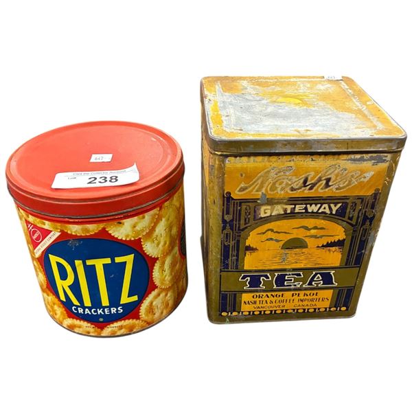 2 vintage tins