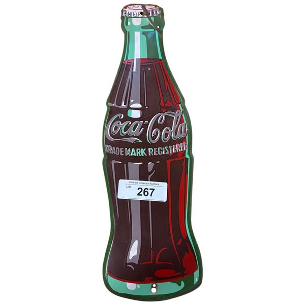 1980s Coca-Cola tin bottle sign 17"