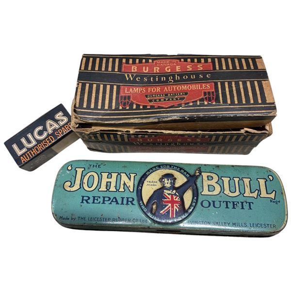 Collectible lot inc John Bull tin