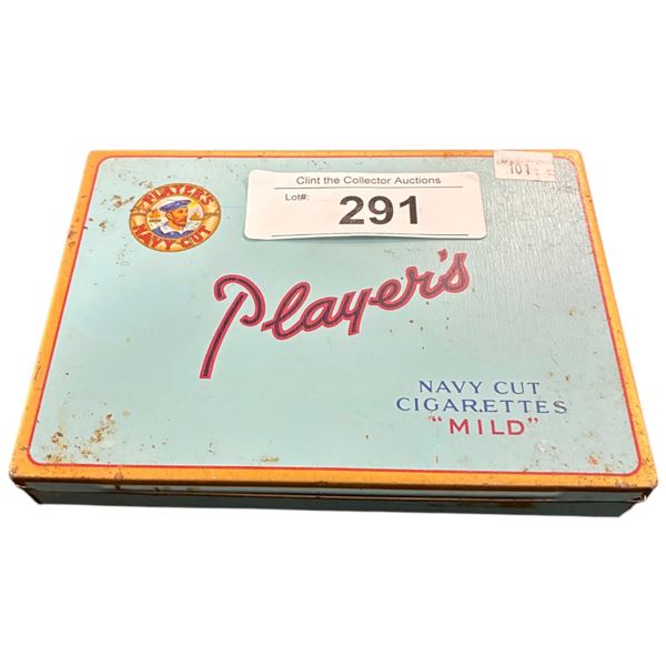 Vintage Players cigarette tin, 6"x4.5"