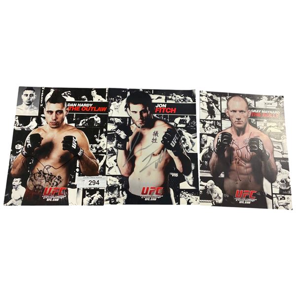 3 signed Dan Hardy UFC photos 11"x8.5"