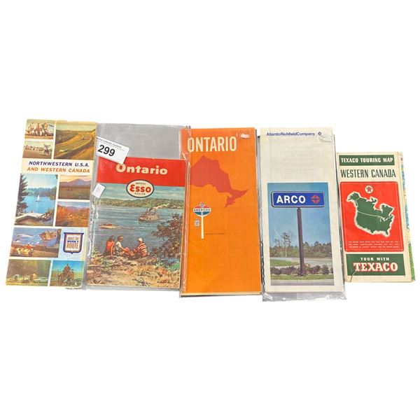 Approx 5 vintage gas station maps