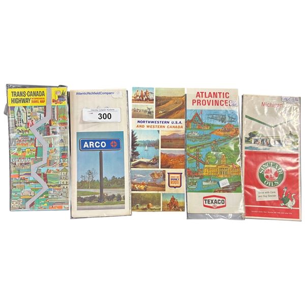 Approx 5 vintage gas station maps