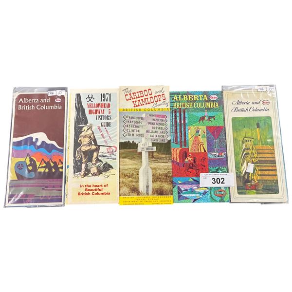 Approx 5 vintage gas station maps