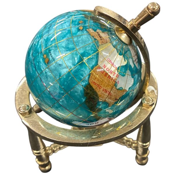Beautiful gem globe, 6" tall