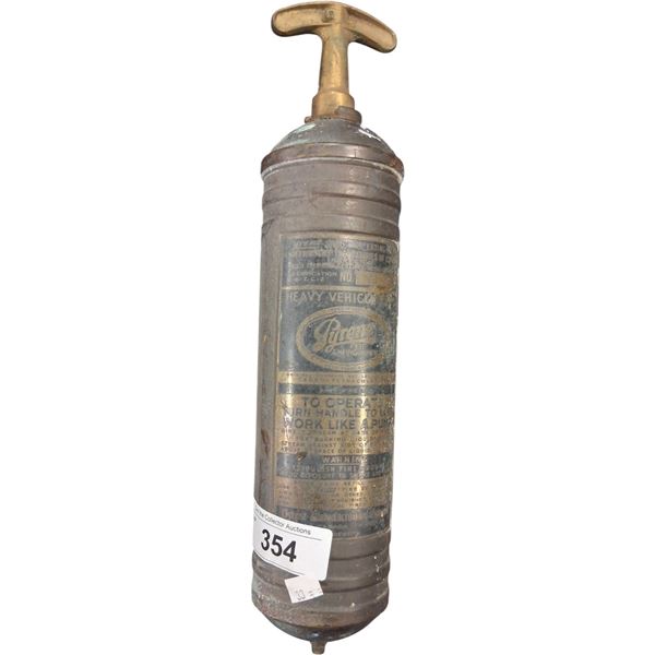 Vintage Pyrene manual hand fire extinguisher 14"