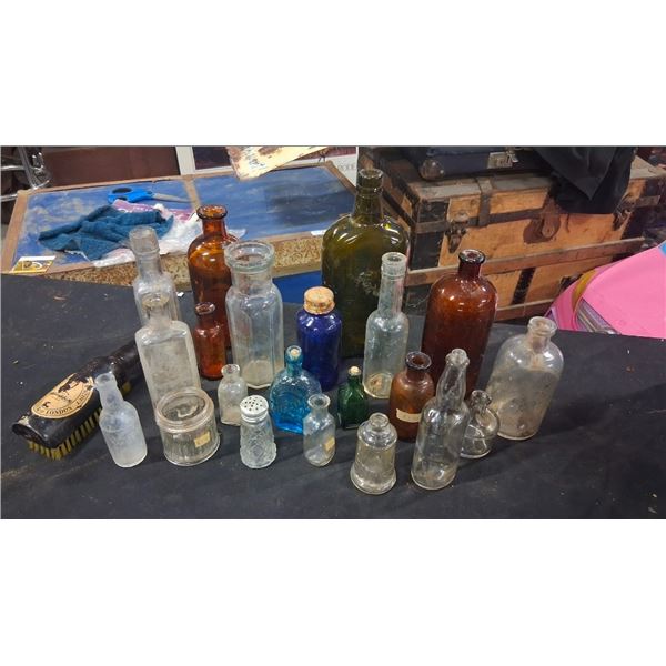 Collection of vintage apothecary bottles