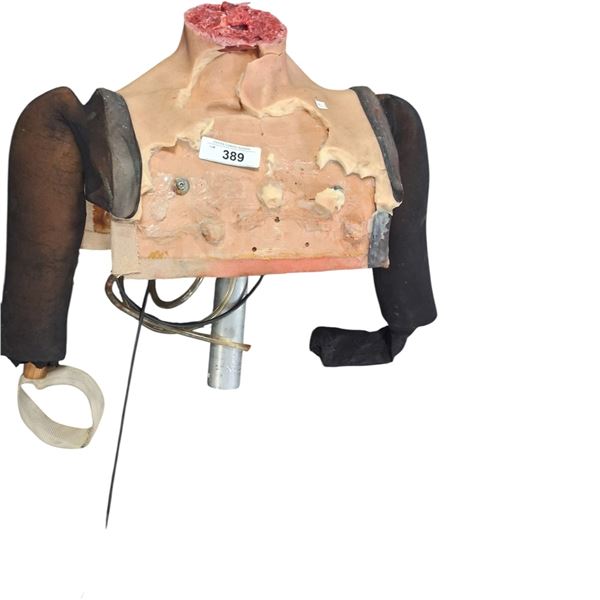 Grotesque movie prop, squirts blood