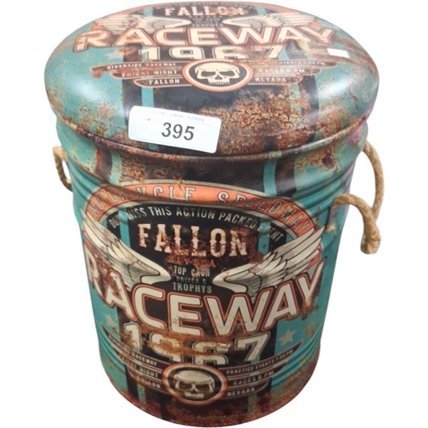 Vintage style storage stool 14"