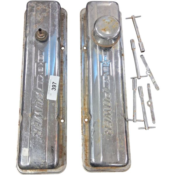 Pair of Chevy Power valve covers and misc
